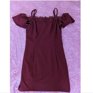 Burgundy Short Dress